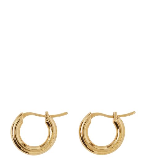 burberry gold hoops|Burberry: Gold Small Shield Twisted Hoop Earrings .